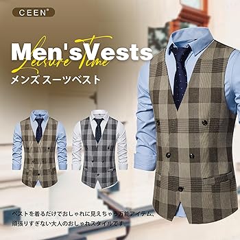 sassen メンズ ベスト Lサイズ 大きいサイズ メンズ B＆T CLUB (ビーアンドティークラブ