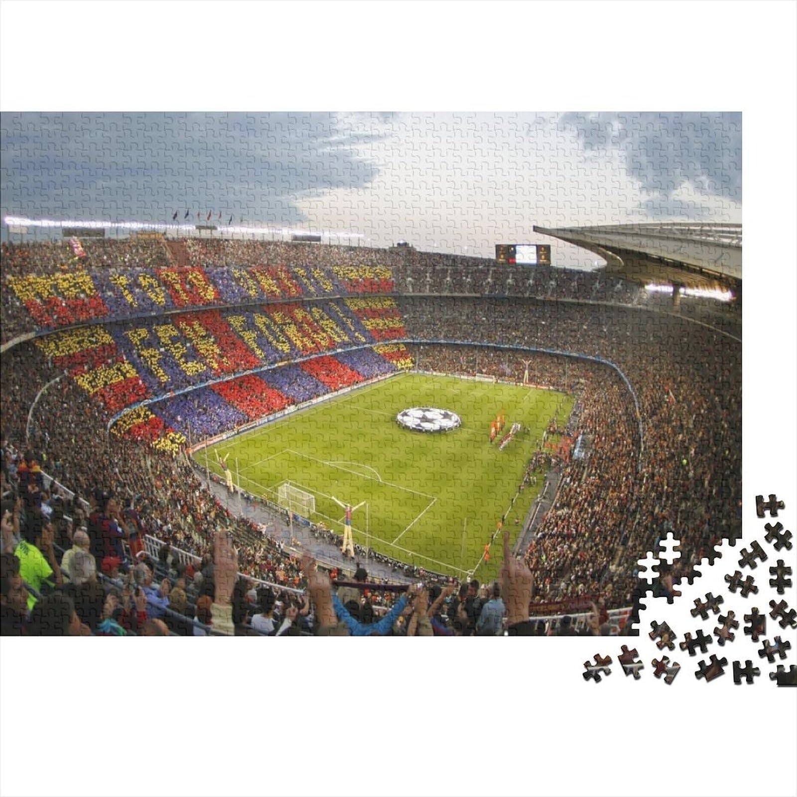 Camp Nou Stadium 1000 Piece Jigsaw Puzzles for Adults Football Festive Gifts Family Challenging Educational Challenge Home Decoration for Adults Gifts Ideas 1000pcs (75x50cm)