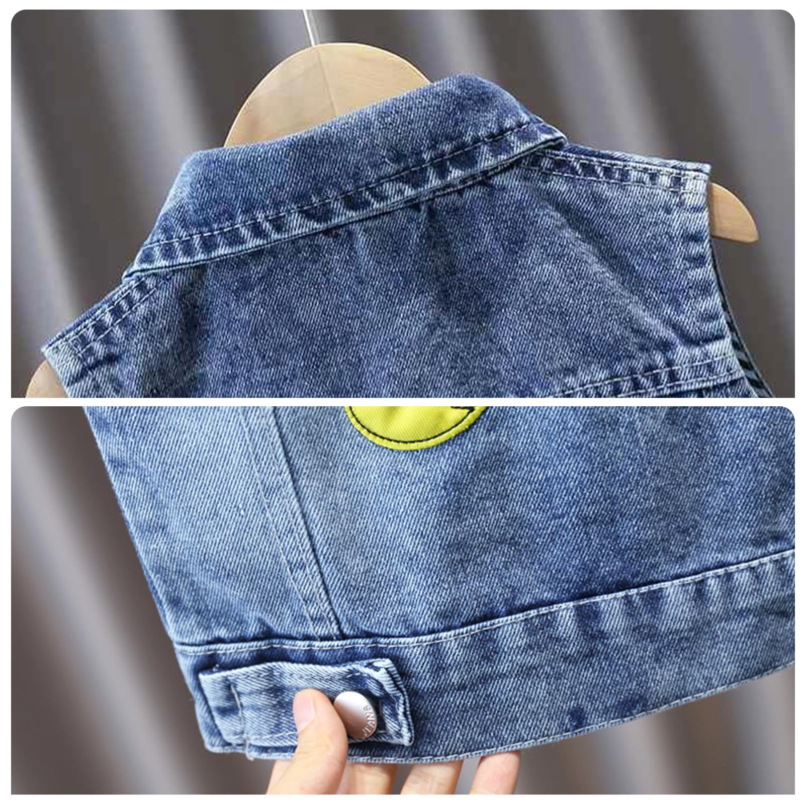 Chaleco para niños Chaleco vaquero chaleco vaquero de algodón de dibujos animados chaqueta sin mangas chaleco sin mangas para primavera y otoño