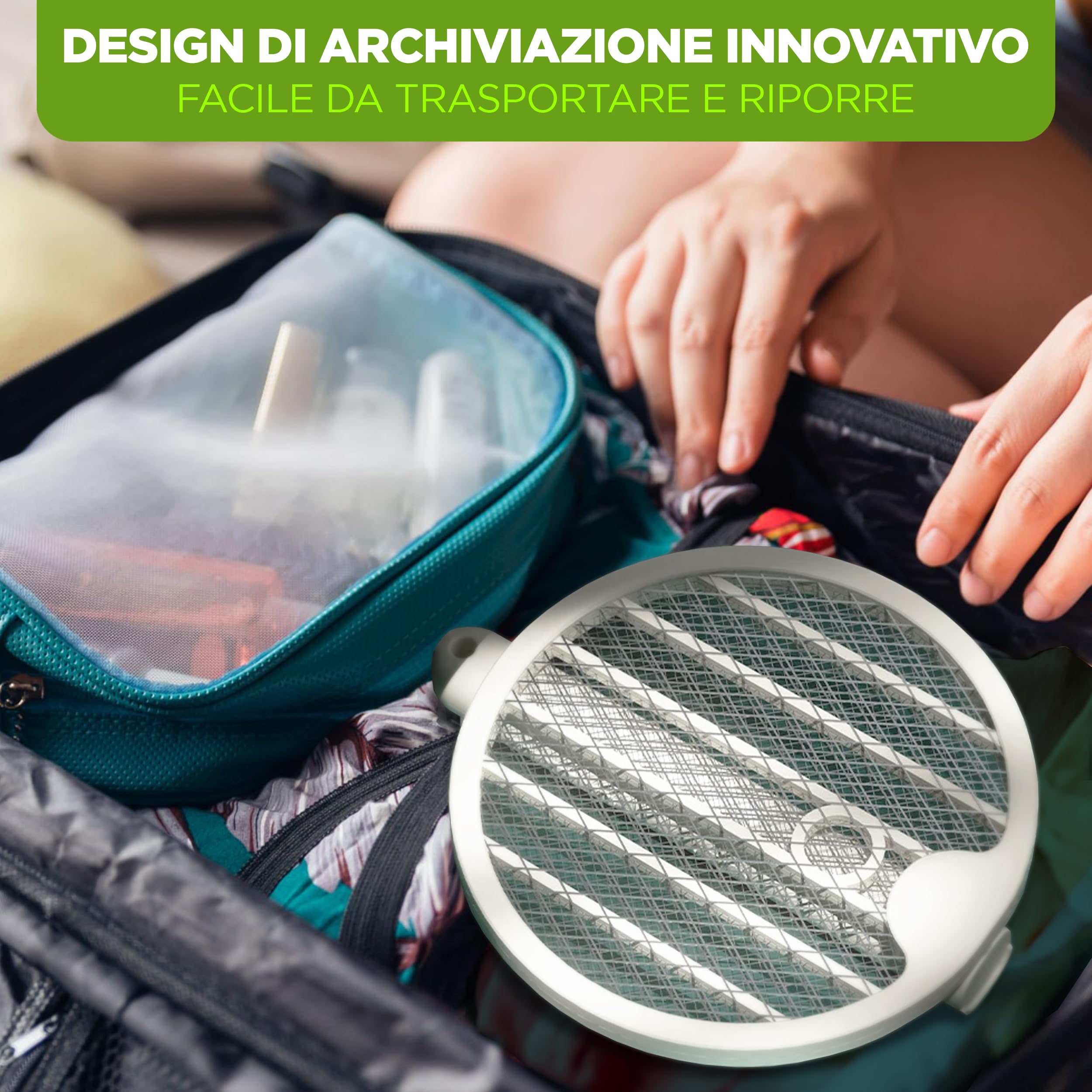 ISOTRONIC scacciamosche elettrico protegge zanzare falene trappola luce UV pieghevole trasporto montaggio parete insetticida interno esterno 1 pezzi efficace difesa stop insetti ricaricabile casa