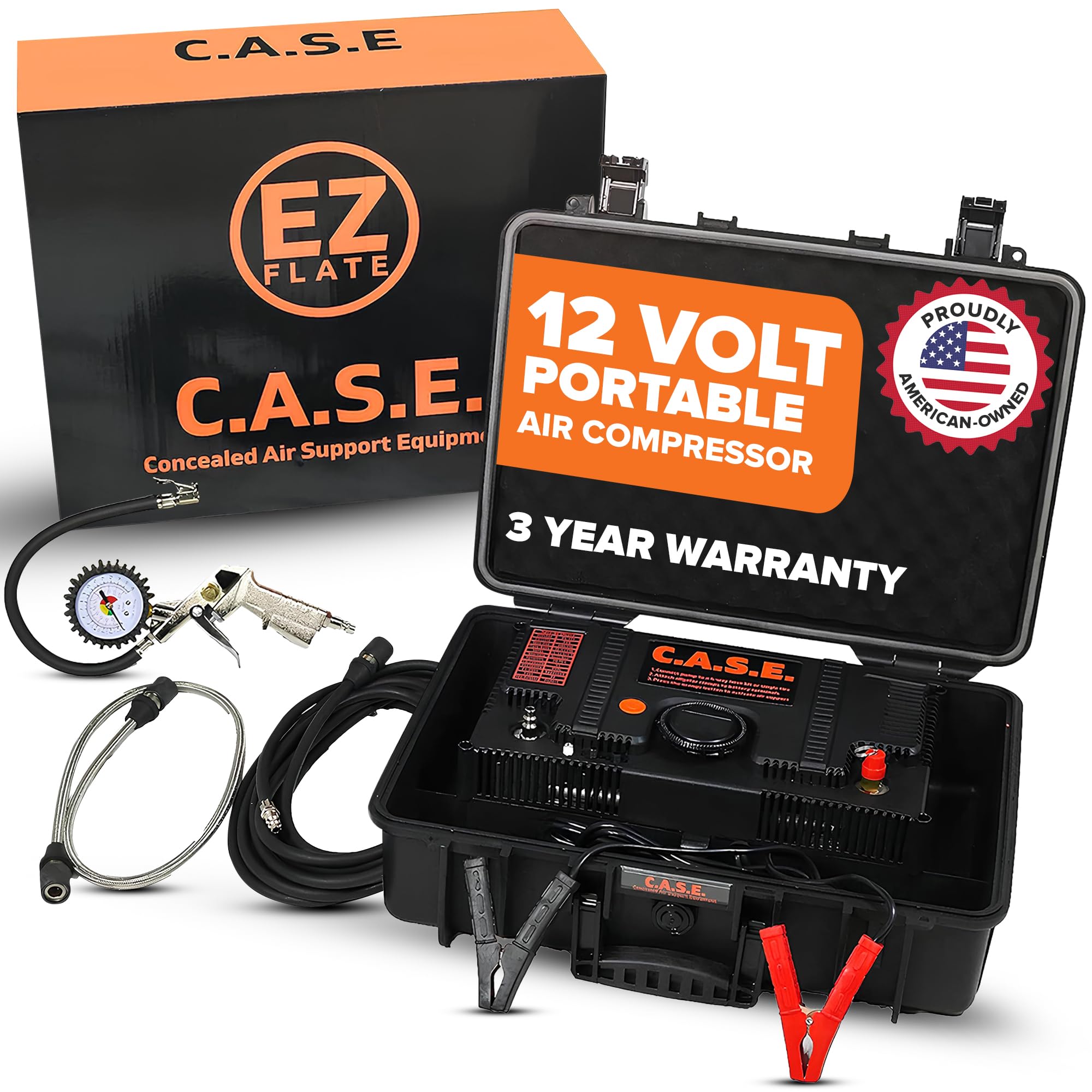 Amazon.com: EZ FLATE C.A.S.E. 12 Volt Air Compressor Built Into