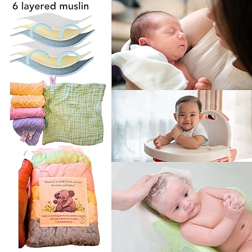 Miniatura 3 de Paños de muselina para bebé, toalla de baño suave y absorbente para niños recién nacidos, niños y niñas, paños de lavado 100% algodón