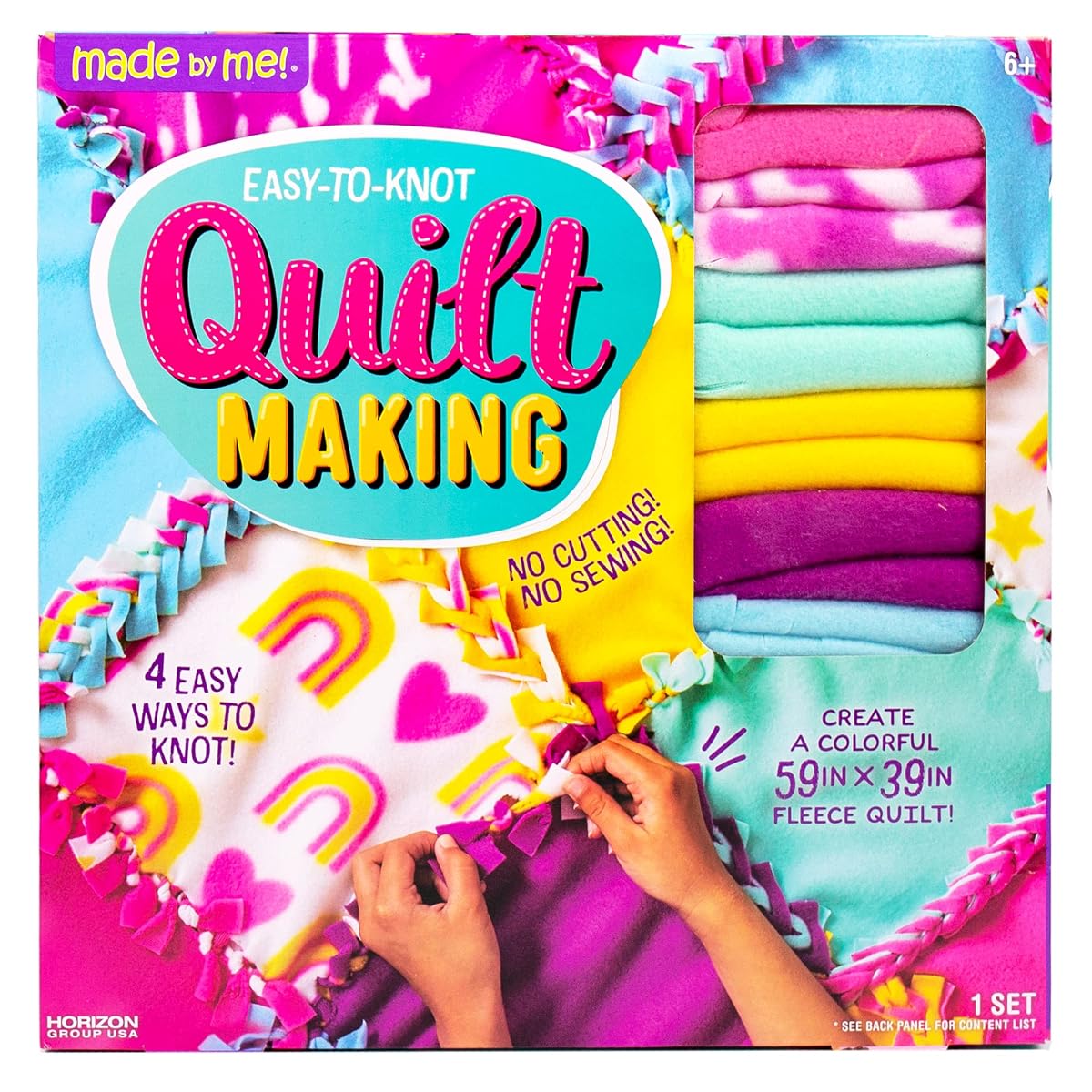 Made By Me Easy-to-Knot Quilt Making by Horizon Group USA, Create a 59” x 39”