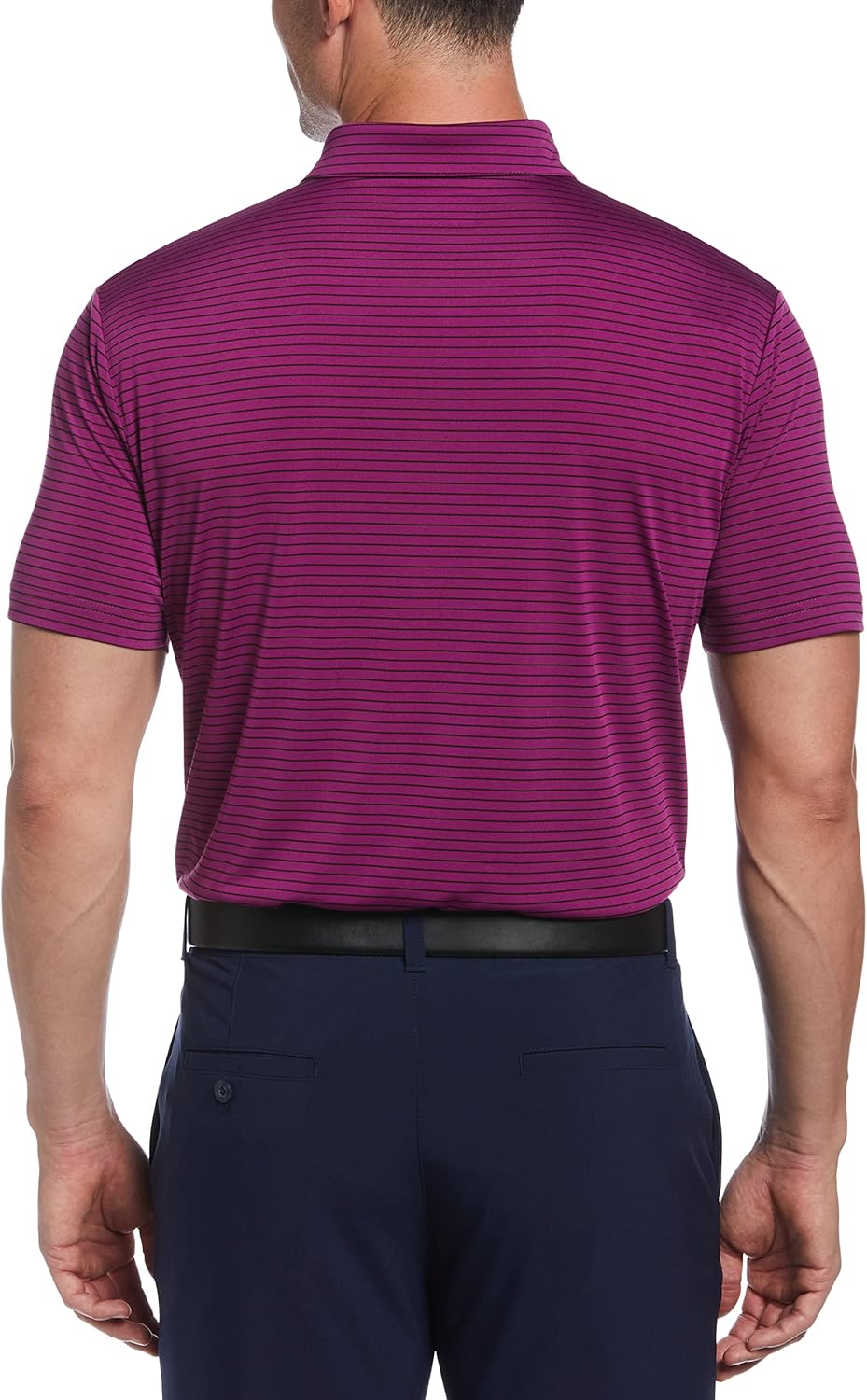 PGA Tour Men's Short Sleeve Single Feeder Stripe Polo Shirt