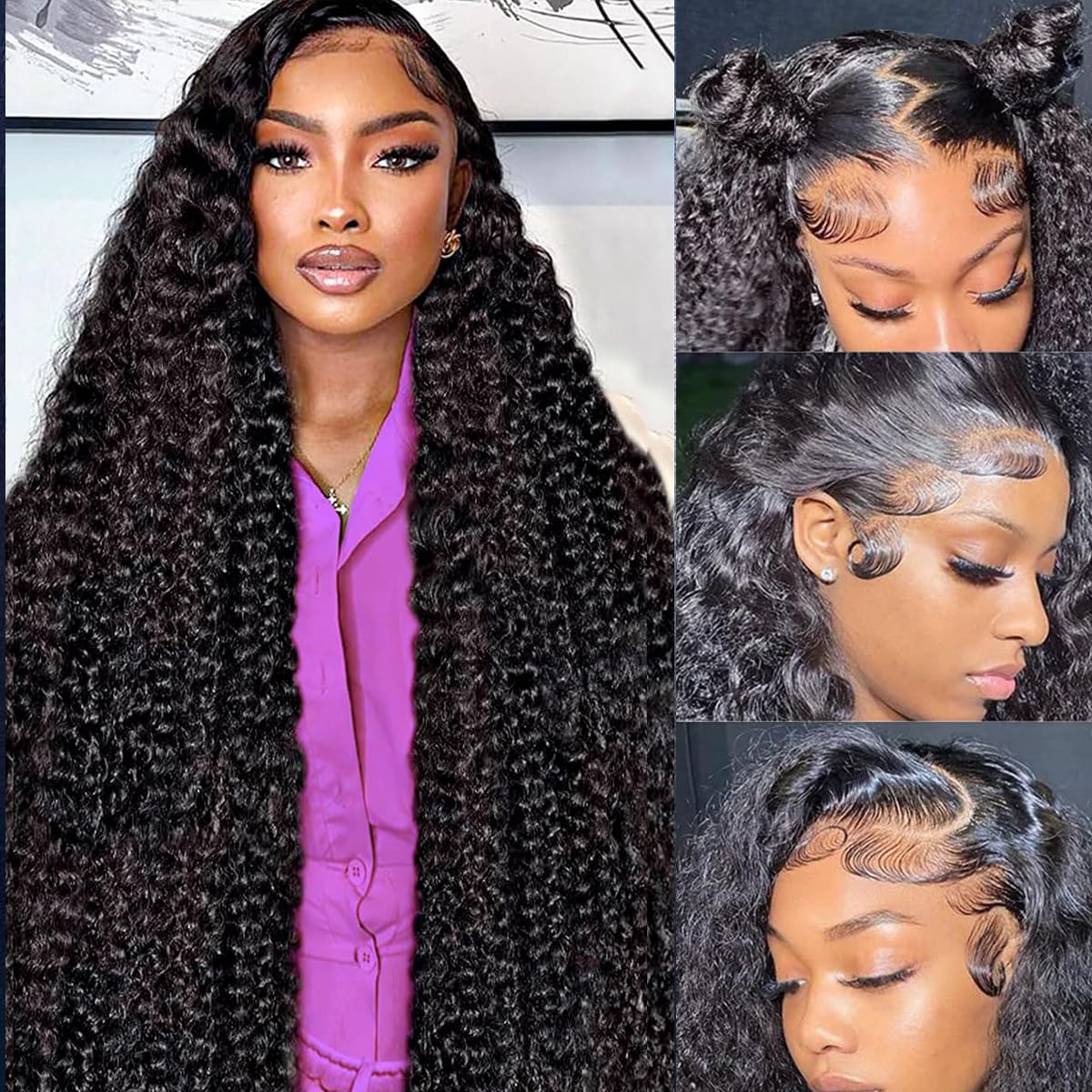 Chocolate Brown Bob Wigs Human Hair Curly Bob Wig 13x4 HD Transparent Lace Front Wigs Human Hair Pre Plucked for Women 180% Density 12 Inch