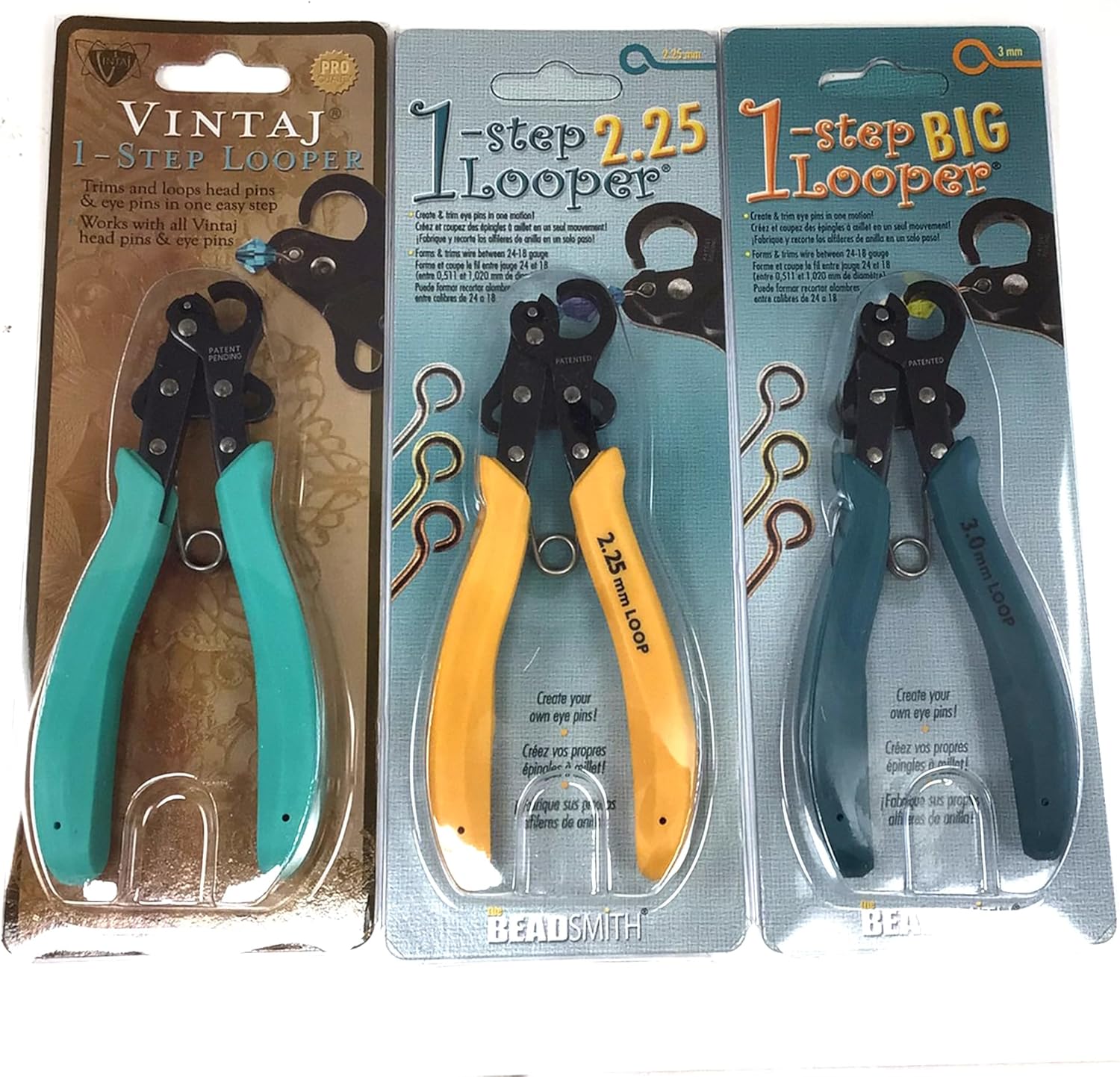 Ny6design One Step Looper Pliers Set (1.5mm, 2.25mm, 3mm) 3 Pilers for Jewelry Making Easy and Fast for Beginners