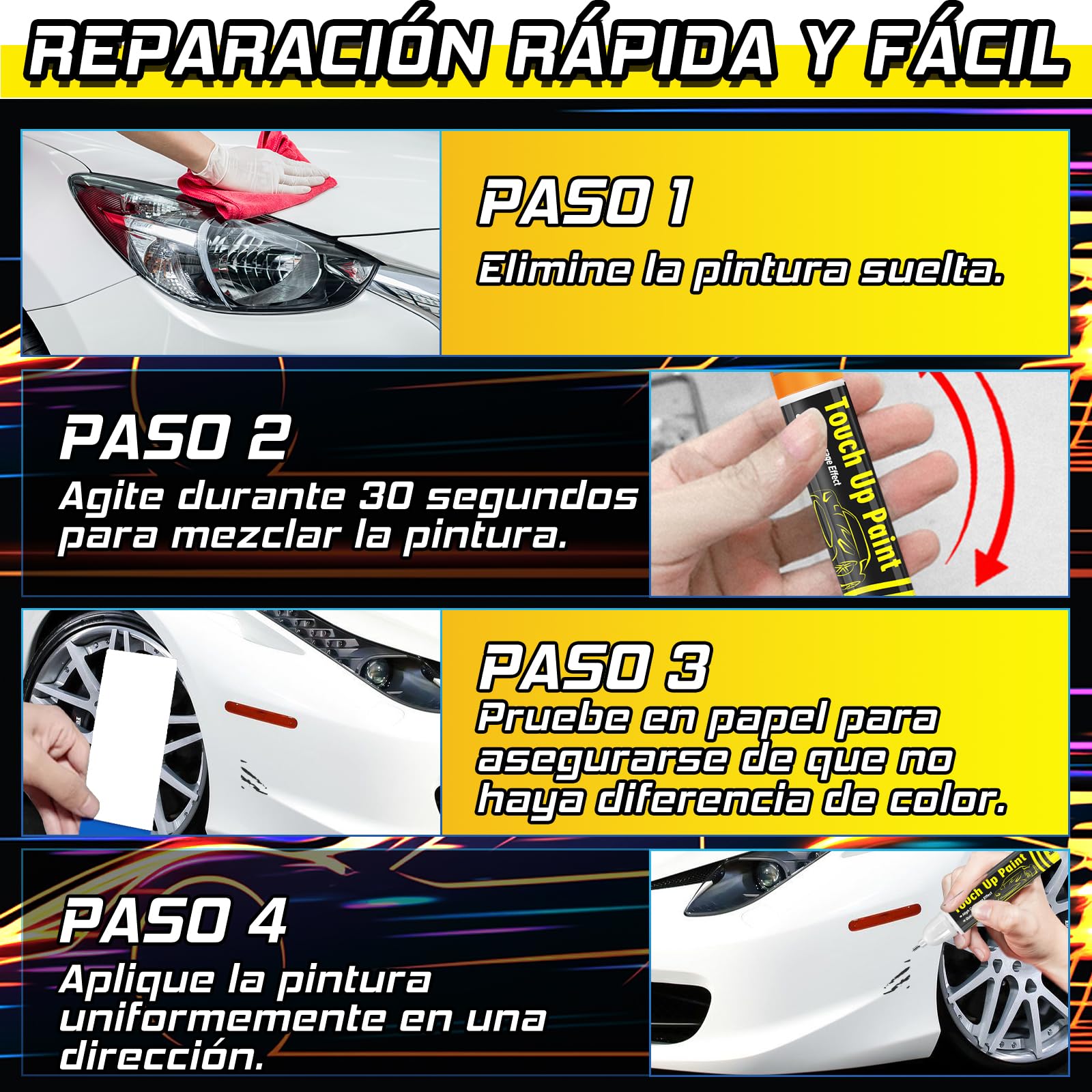 prowithlin Reparador de Reparador Arañazos Coche, Reparador de Arañazos Coche, Bolígrafo de Pintura para Coche Dos en Uno, Rápida Reparación de Arañazos en Coches (Blanco, 2x20ml) — view 6