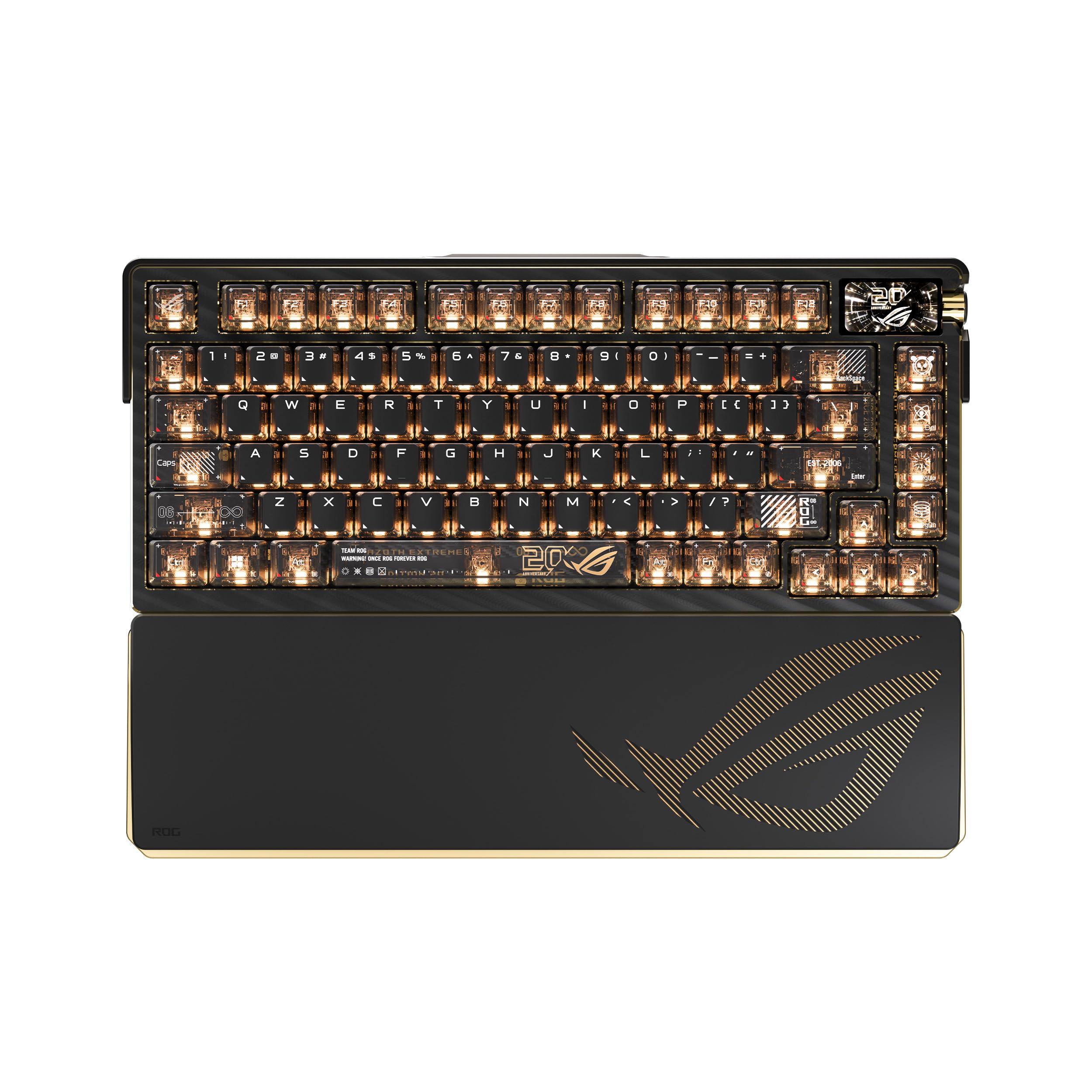 ASUS ROG Azoth Extreme Edition 20 Gaming Keyboard / 20周年記念デザイン / 75％ゲーミングキーボード/ホットスワップ対応/ROG NX Edition 20 メカニカルスイッチ/スピードタップモード/トライモード接続/調整可能なガスケットマウント構/ブラウザ上で設定が可能/国内正規品