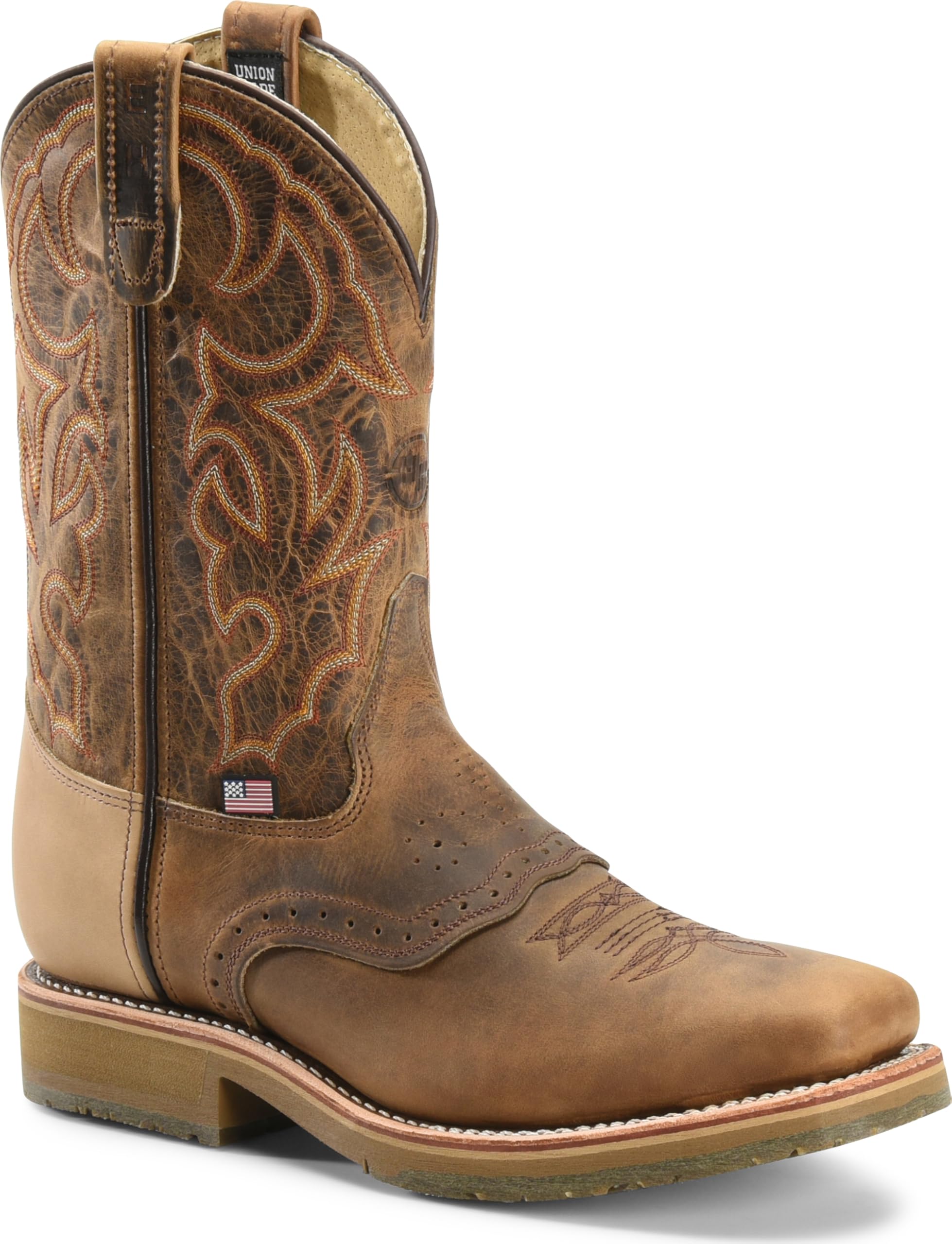 DOUBLE-H11" Dwight Steel Toe Western Boots for Men - Texon Insole with Cork Inlay, Oil- and Slip-Resistant I.C.E. Outsole, EH-Rated and Made in USA