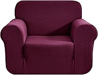 Vista 85 de CHUN YI - Funda elástica de 1 pieza para sillón grande, funda protectora suave de Jacquard con elastano, detalle de cuadros y parte inferior