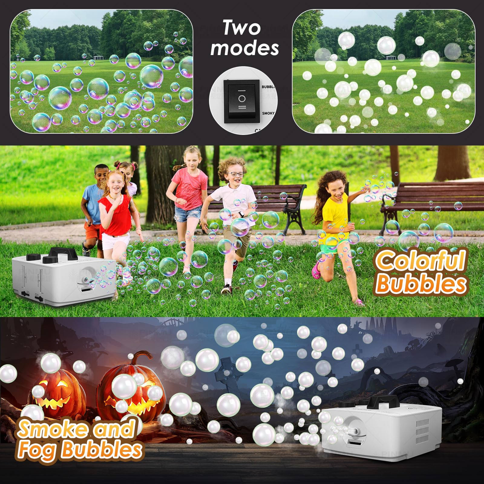 Amazon.com: blessny 2-in-1 Fog Bubble Machine, Smoke Bubble Maker