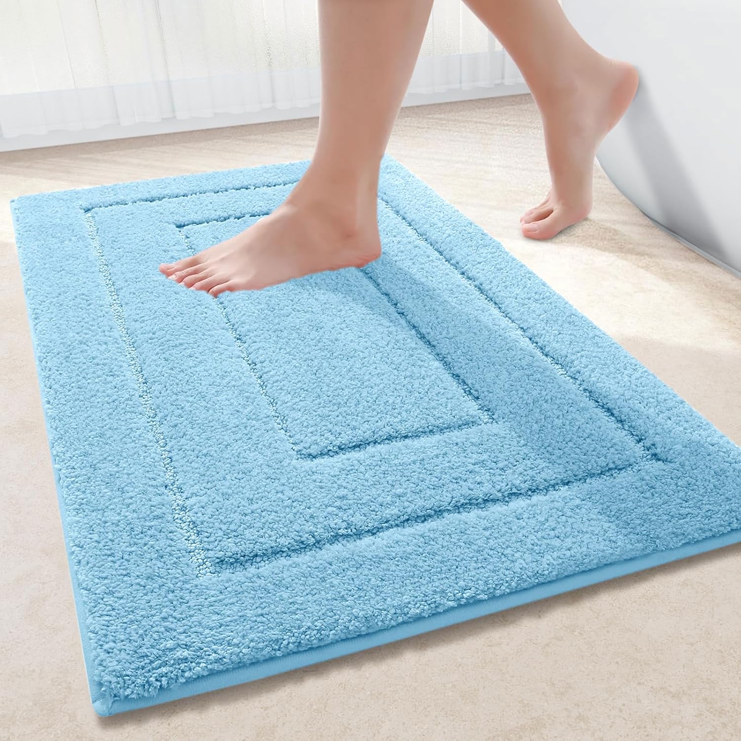 Buganda Microfiber Bathroom Rugs 30x20, Soft Shaggy Absorbent Bath Rugs