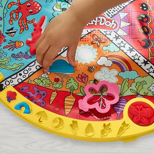Miniatura 10 de Play-Doh Juego de iniciación Fold & Go Playmat con 19 accesorios, juguetes preescolares para niñas y niños de 3 años en adelante, artes y
