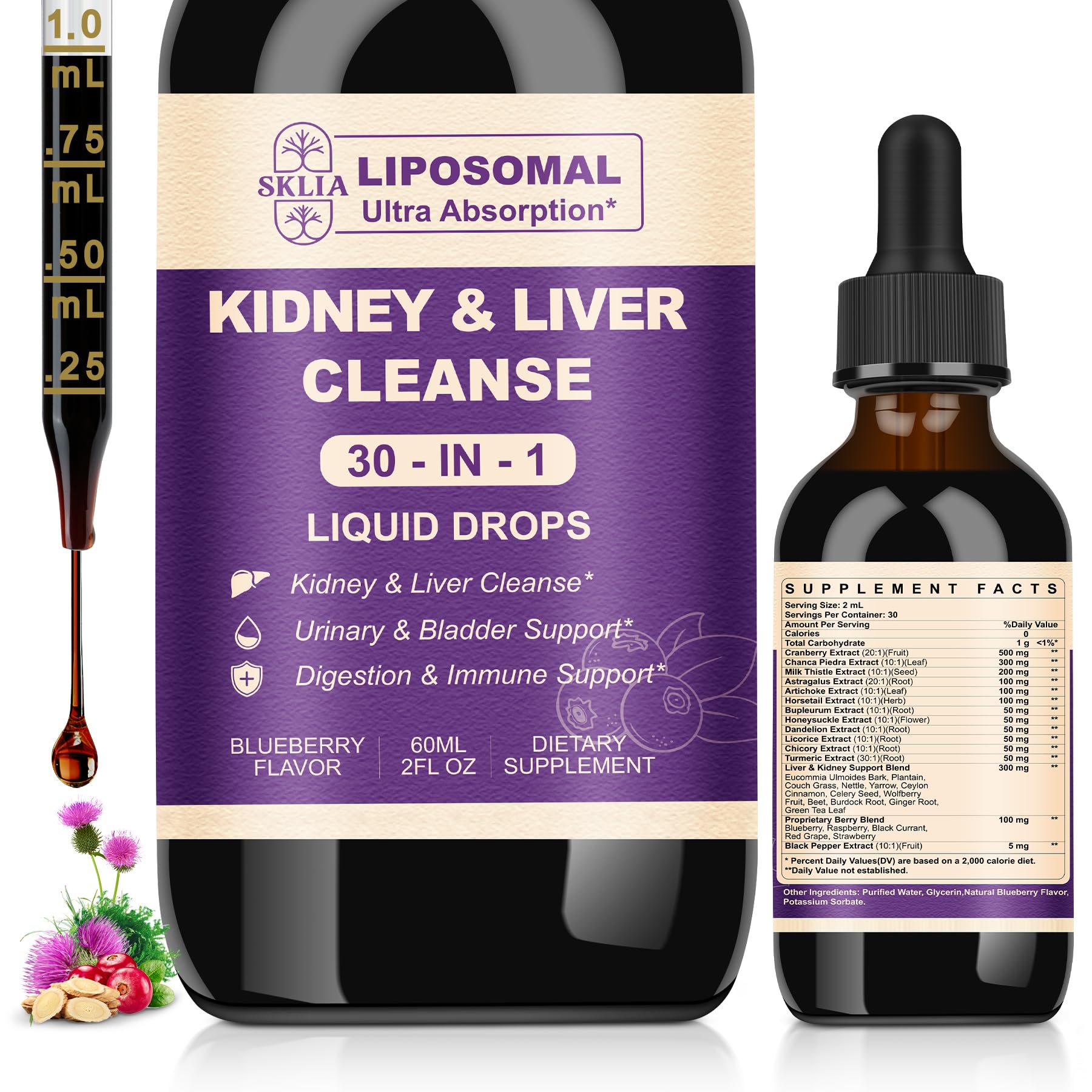 SKLIA 30-in-1 Kidney and Liver Drops