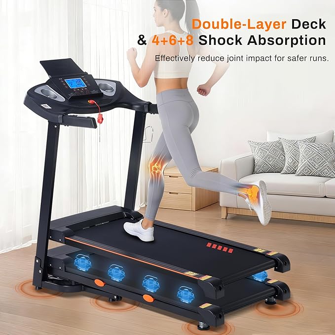 Caminadora Eléctrica Plegable con Inclinación Automática 15 Niveles 3 HP 300 Lbs Negro miniatura 6