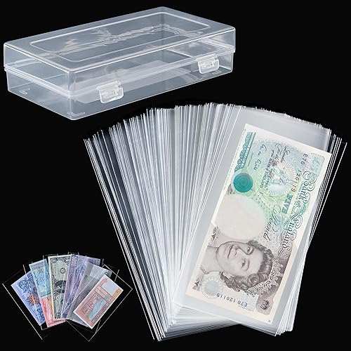 100 fundas para monedas, soporte transparente para dólares con caja de almacenamiento, protector de billetes para billetes de papel, billetes, disponible en Yaxa Costa Rica