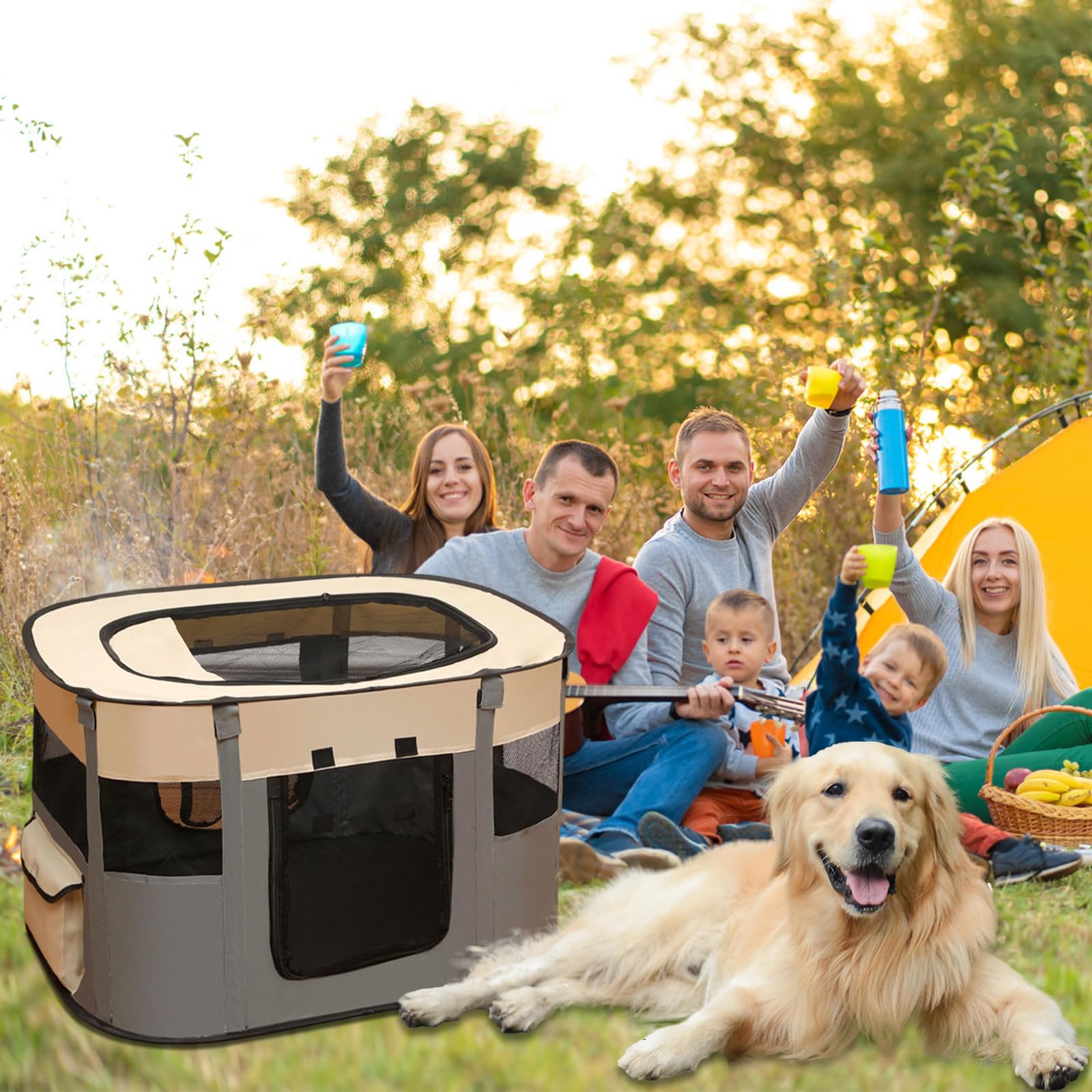 EUBSWA Recinto per cuccioli, 80x60x55cm Recinto per animali domestici per cani, gatti, conigli e piccoli animali per interni ed esterni