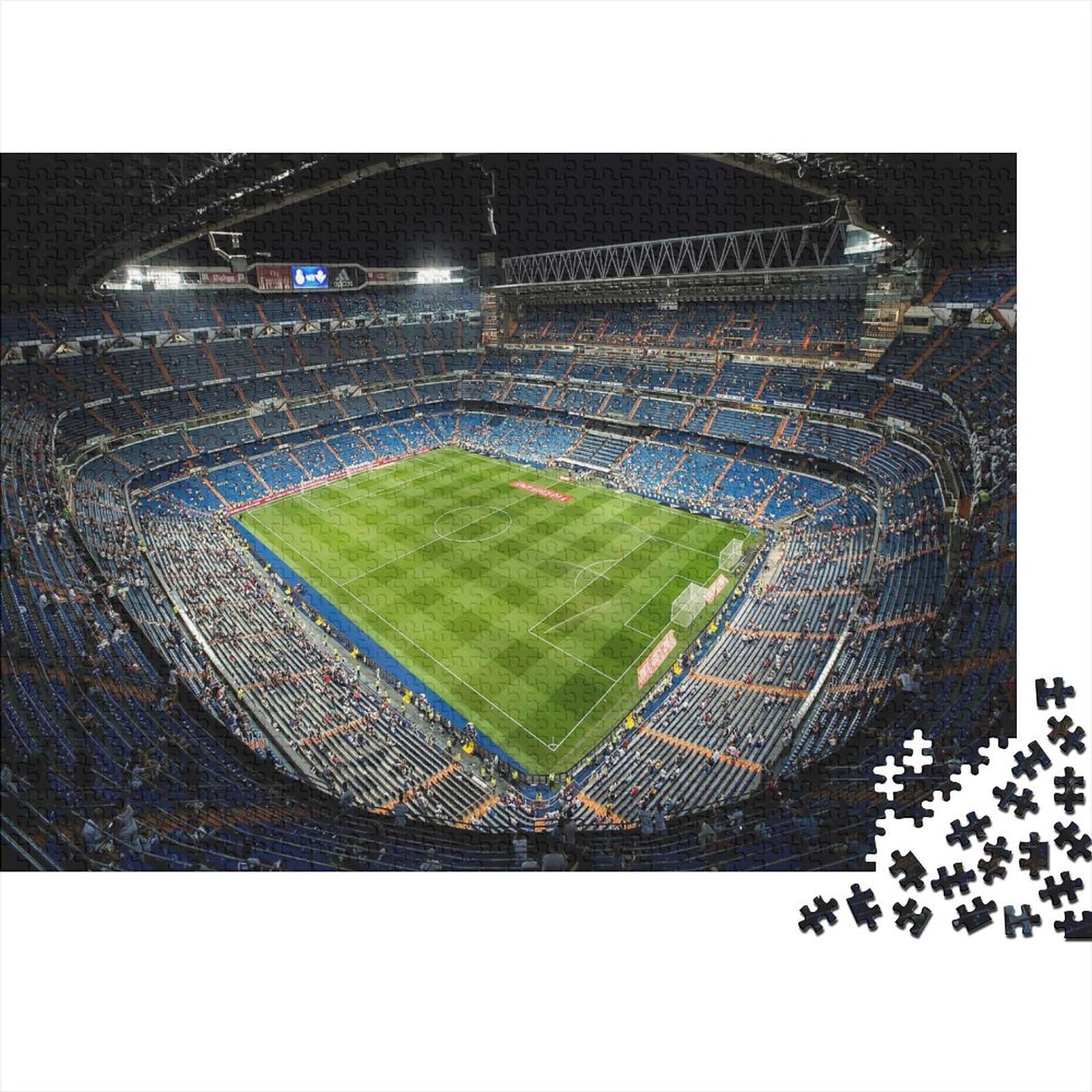 Bernabeu Stadium 1000 Pieces Adult Jigsaw Puzzles Football Pitches Jigsaws Challenging Game Family Challenging Educational Challenge Home Decoration for Adults And Kids Age 12 Years Up 1000pcs (75x50c