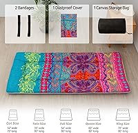 Vista 261 de Colchón futón japonés de piso gris constelación, de piso tatami, portátil, para acampar, para niños, sofá cama plegable enrollable con protector