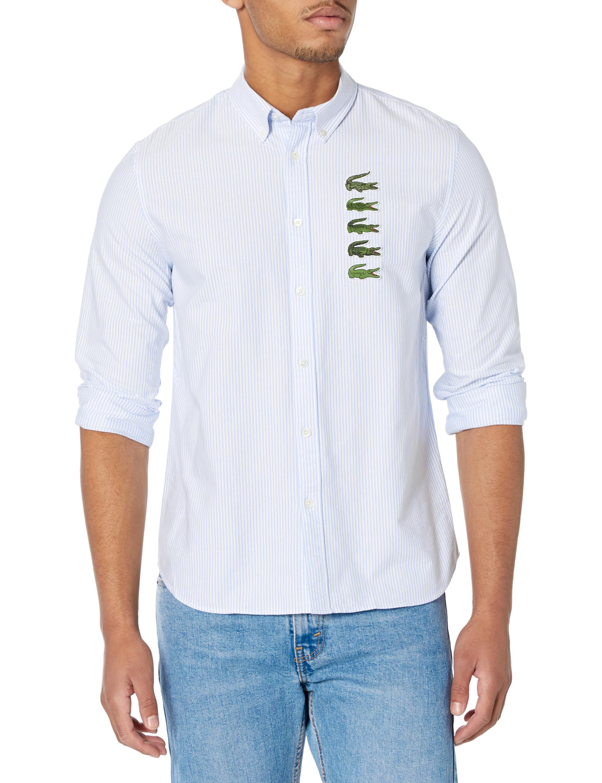 Lacoste Men's Croc Badge Striped Shirt