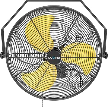CCGIRU 5400 CFM 20" Outdoor Wall Mount Fans, High Velocity 3-Speed Waterproof Professional Outdoor Fan, Heavy Duty Industrial Wall Fan for Patio, Commercial, Gazebo, and Garage, UL Listed