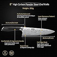 Vista 3 de HOSHANHO 8 Pieces Knife Set with Magnetic Block, Ultra Sharp Powder Steel Knife Block Set, Professional Chef Knife Sets with Ergonomic Handle &