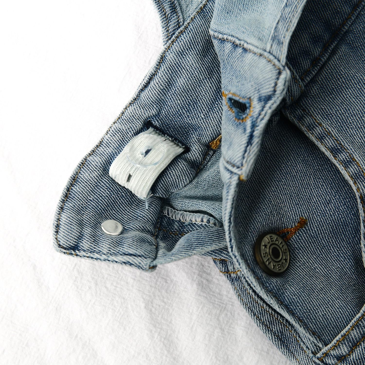 KIDSCOOL SPACE Little Big Girls Denim Shortalls, Stone Washed Soft Jeans Summer Shorts - Image 4