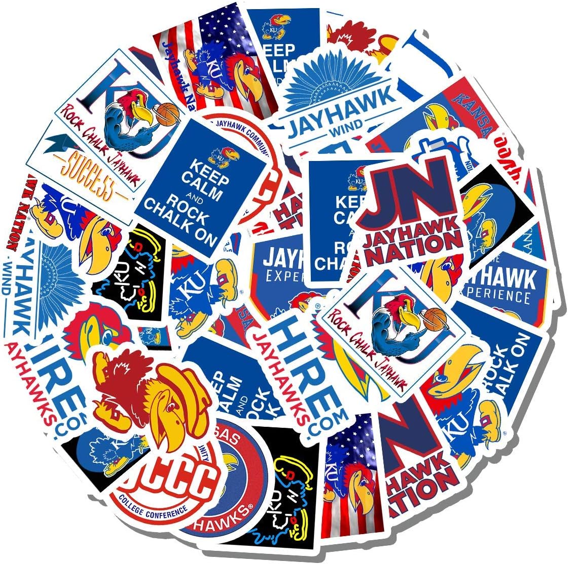 Stickers 20 Pcs Per Pack Jayhawk Waterproof Aesthetic Vinyl