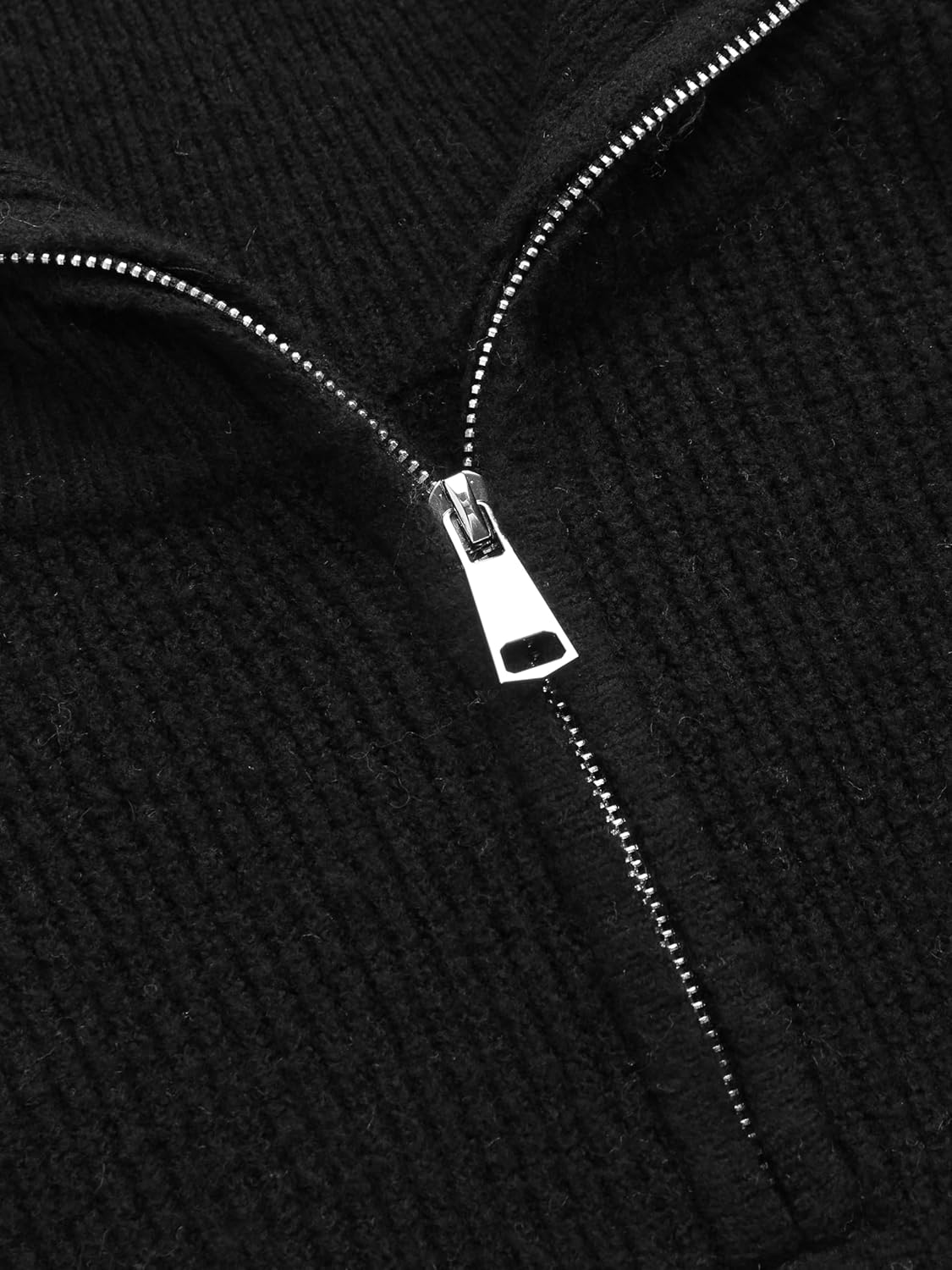 CIDER Quarter Zip Pullover Sweaters for Women Trendy V Neck Long Sleeve Fall Sweaters Solid Knit Chunky Sweater - Image 3