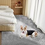 TOOHUB Fluffy Area Rug for Living Room, Ultra Soft Non-Slip Morden Indoor Shag Rug for Bedroom, Nursery Rooms, Home Decoer, Light Grey, 8x10 Feet
