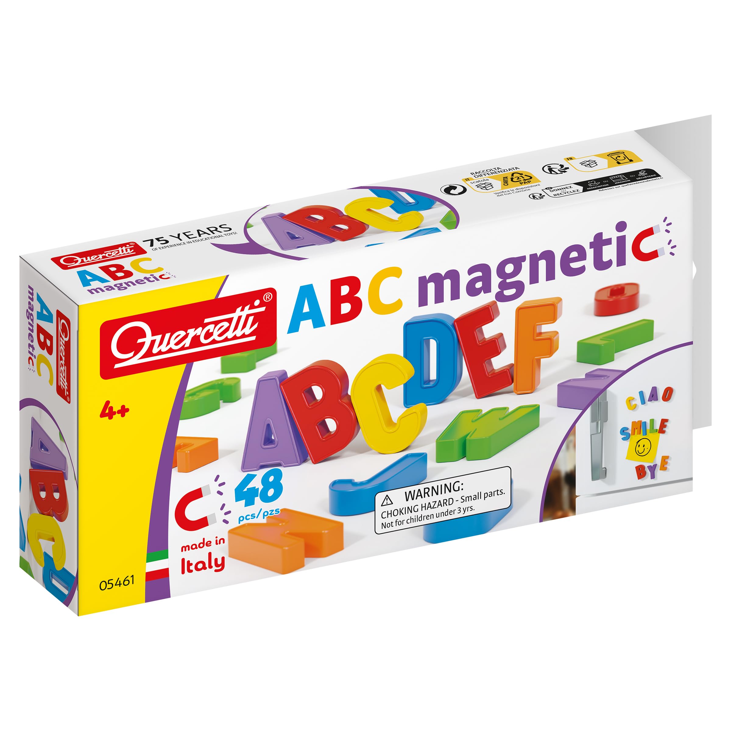 Quercetti - Educational Toys - ABC Magnetic Set - 48 Pieces