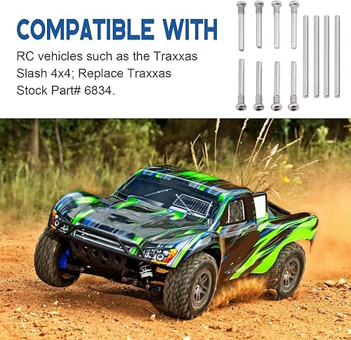 Miniatura 3 de HobbyPark Juego completo de pernos de suspensión para 110 Traxxas Slash 4x4 Camión corto RC Coche, reemplazo de piezas 6834 (paquete de 12)