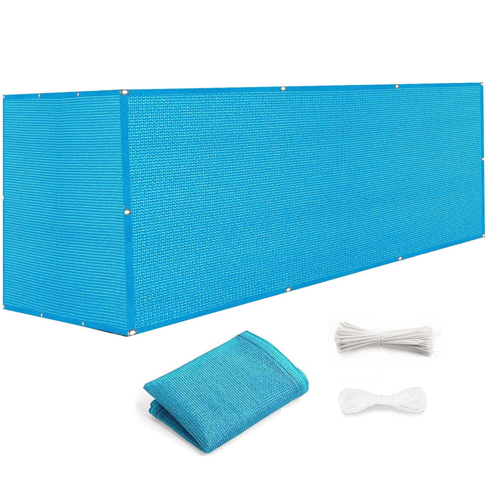 Brise vue occultant bleu 50x440 cm pour balcon et jardin