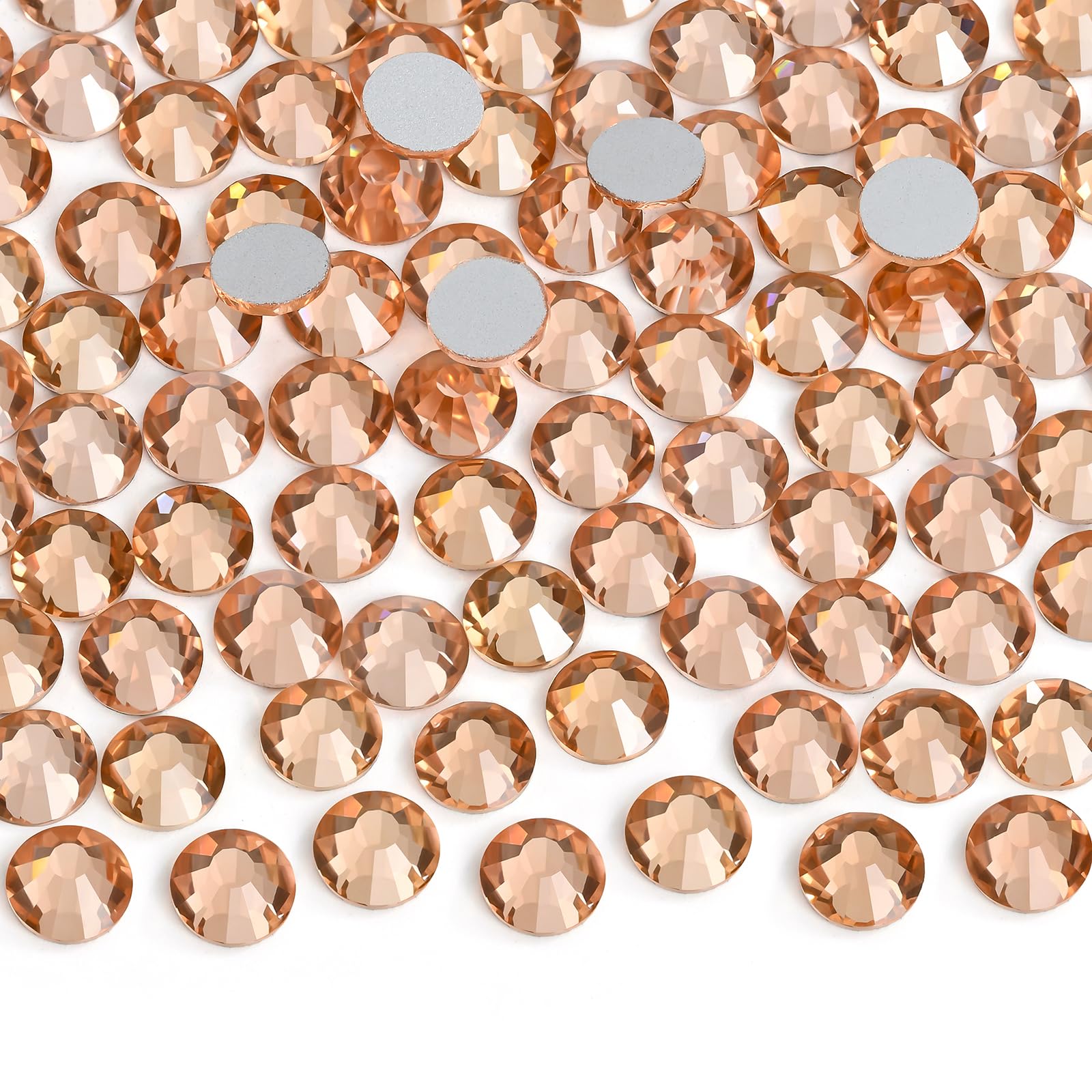 Jollin Crystal Flatback Rhinestones Gems for Crafts 7.2mm SS34, Champagne