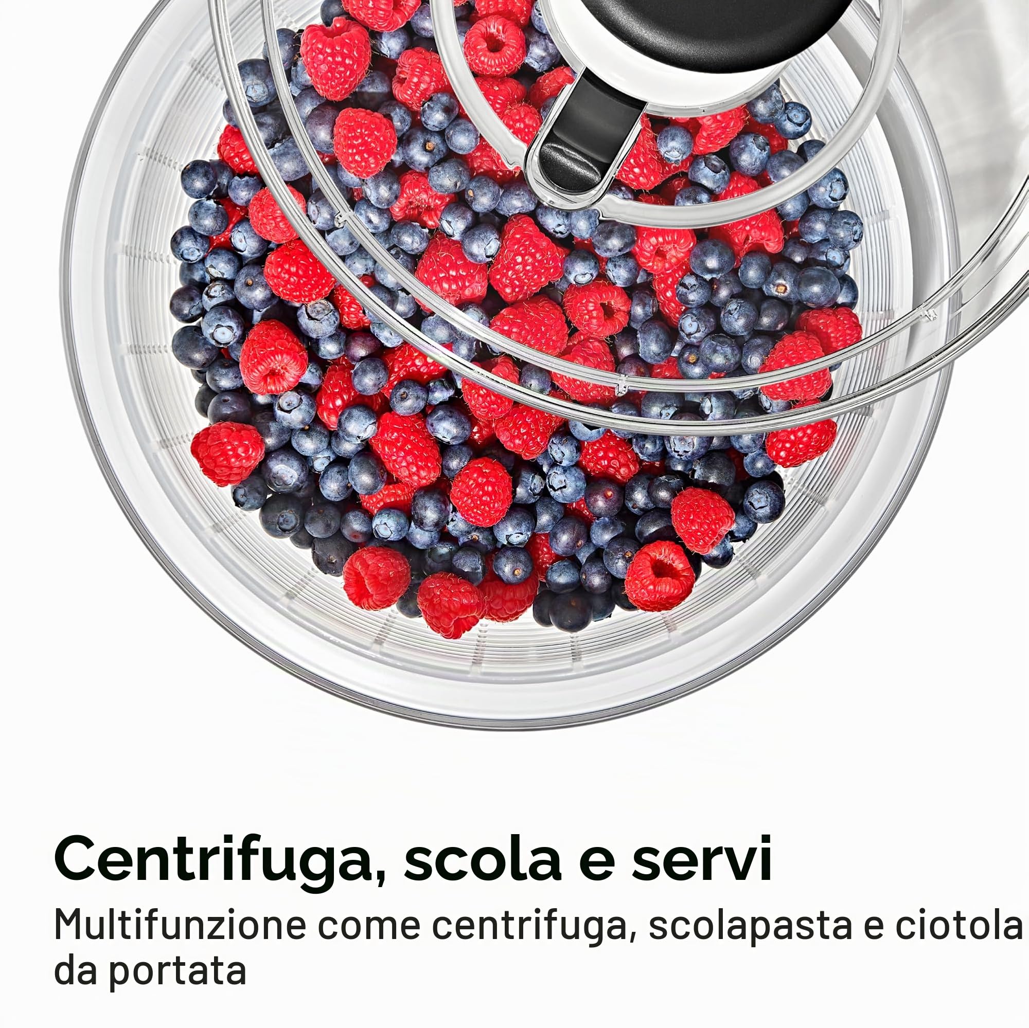 Oxo 324, Centrifuga per insalata con coperchio, diametro: 26 cm