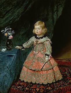 iiRTTFiRT Famous Prints Pictures Wall Print Artwork the Infanta Margarita Teresa of Spain in a Red Dress by Diego Rodriguez De Y Velazquez Graffiti Painting for Home Decor 60x90cm