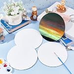NBEADS 12 Panneaux ronds de peinture de Pcs, 5.9x5.9inch Toile vierge Dessins pour l'huile & Les étudiants en peinture acrylique Artiste Hobby Peintres et débutants, 5.9inch en Diamètre