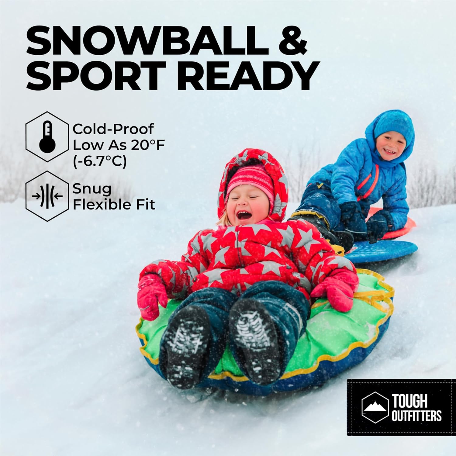 Tough Outdoors Kids Snow Gloves - Ski & Snowboarding Waterproof Insulated Winter Gloves for Girls, Boys & Toddlers - Image 6