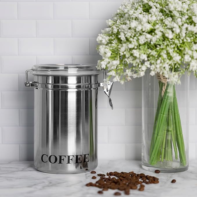 Fox Run Contenedor de Café Acero Inoxidable 62 oz con Tapa Transparente miniatura 5