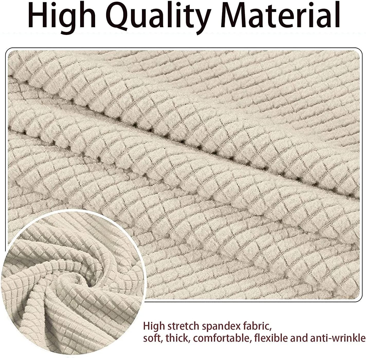 Konsilsa Stretch Ottoman Covers Rectangle, Soft Form Storage Stool Cover Ottoman Slipcover for Foot Stool & Folding Storage Furniture for Living Room with Non Slip Elastic Bottom