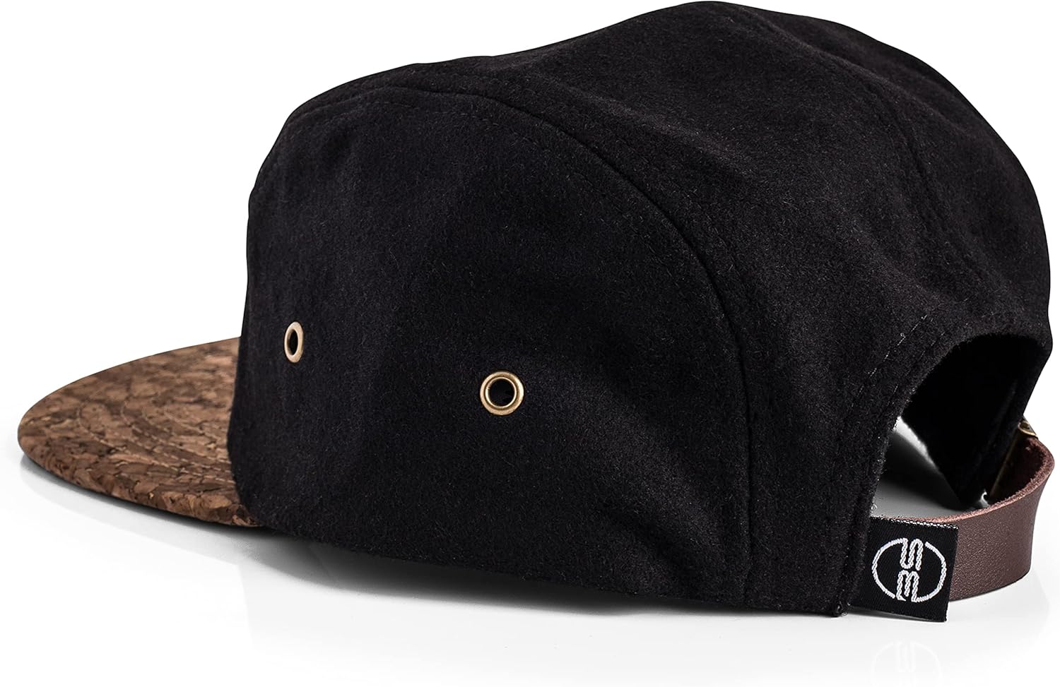 Blackskies Obsidian 5-Panel Cap | Black Wine Red Wool Visor Unisex Premium Baseball Cap
