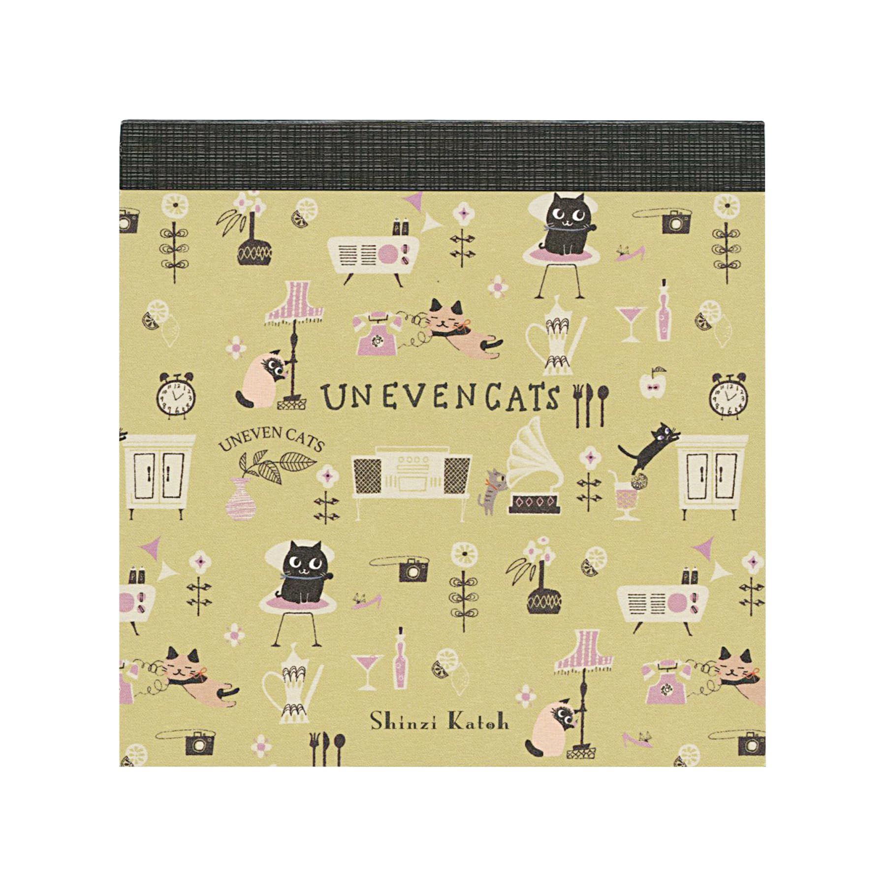 UNEVEN CATS　スクエアメモ★木野瀬印刷 木野瀬印刷 Shinzo Kato ブロックメモ UNEVEN CATS clover | 万