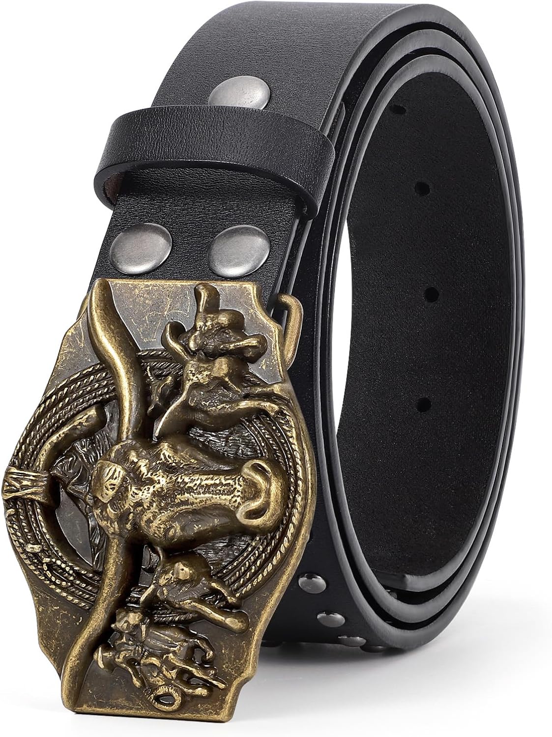 TRIWORKS Western Cowboy Leather Belt for Men Women Cowgirl Western Belt for Jeans - Image 7