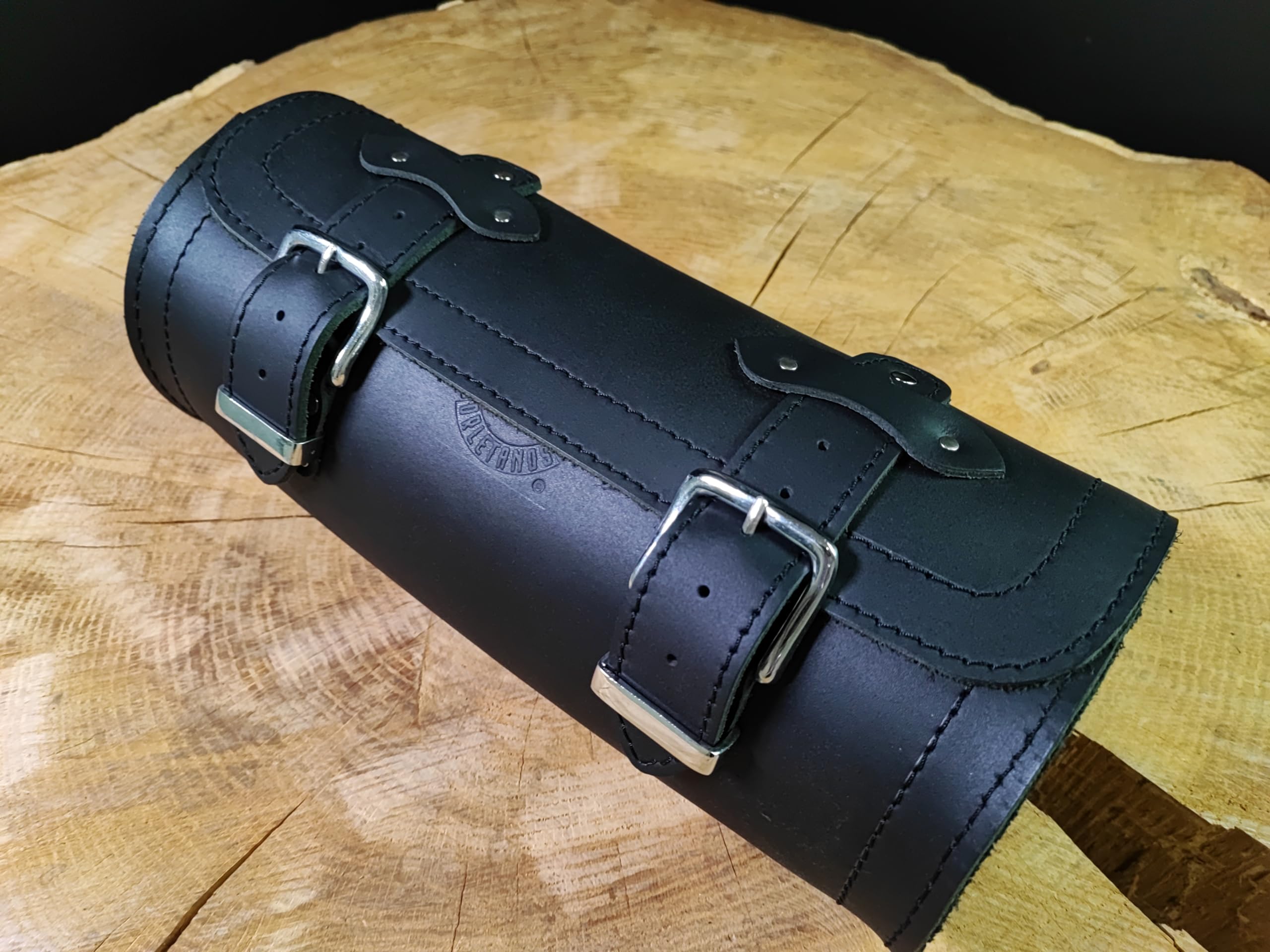Werkzeugrolle Big 15 Lenkerrolle Gepäckrolle kompatibel mit Chopper Harley Davidson HD Motorrad Bikertaschen Lederrolle Werkzeugrolle Bugrolle Werkzeugtasche