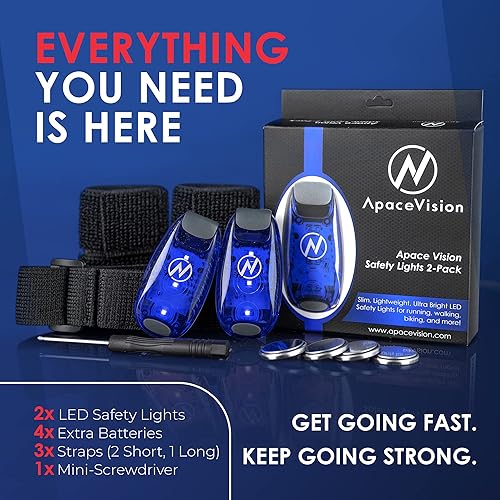 Vista 47 de LED Safety Light (2 Pack) - Clip On Strobe/Running Lights for Runners, Dog, Bike, Walking, Boat, Kayak, Stroller and More - High Visibility Rosa