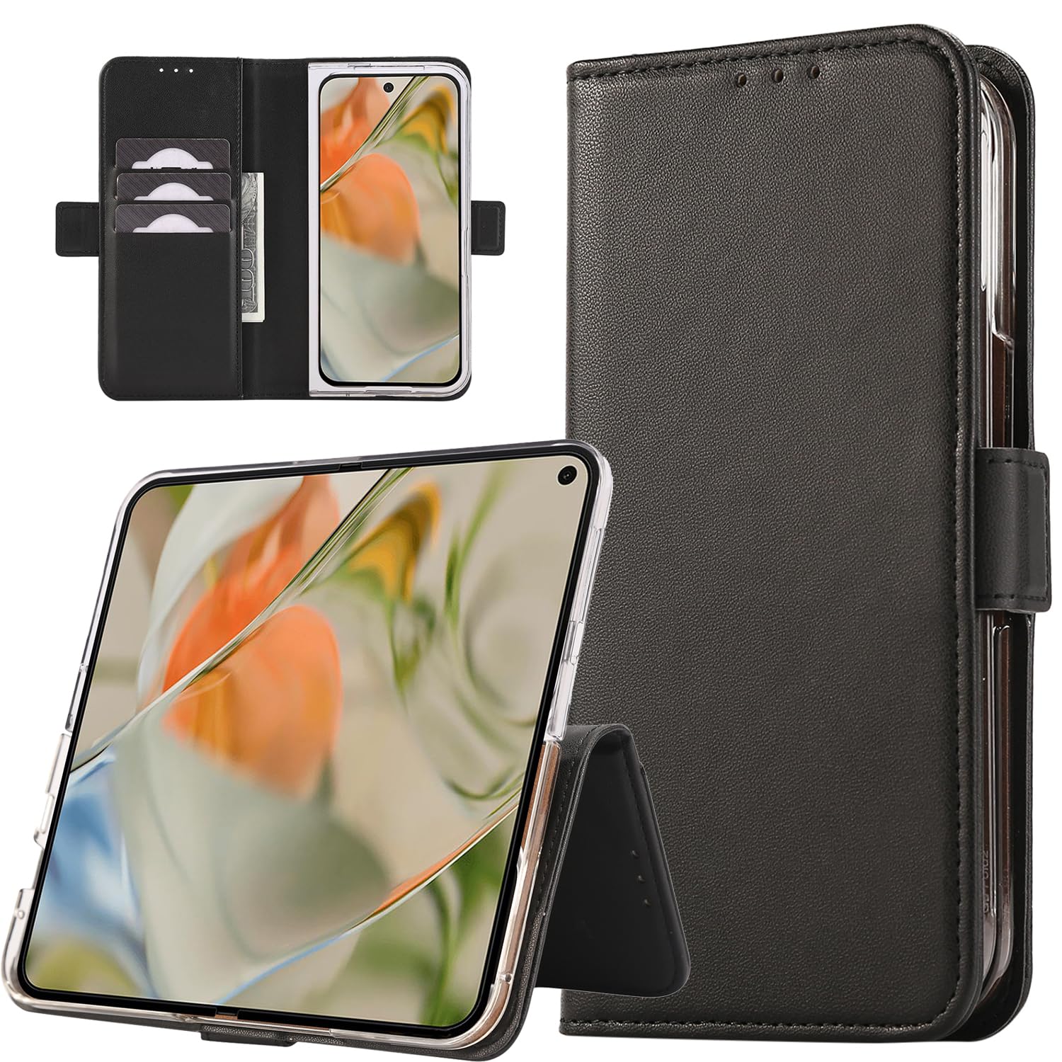 GYOKUYU 手帳型ケースfor Google Pixel 10 Pro Foldケースpuレザー 財布型 グーグル ピクセル10 プロ フォールド 携帯カバー ヒンジ保護 スタンド機能 財布型 シンプルデザイン 操作便利 カード収納機能 Pixel 10 Pro Fold 用カバー(ブラック)