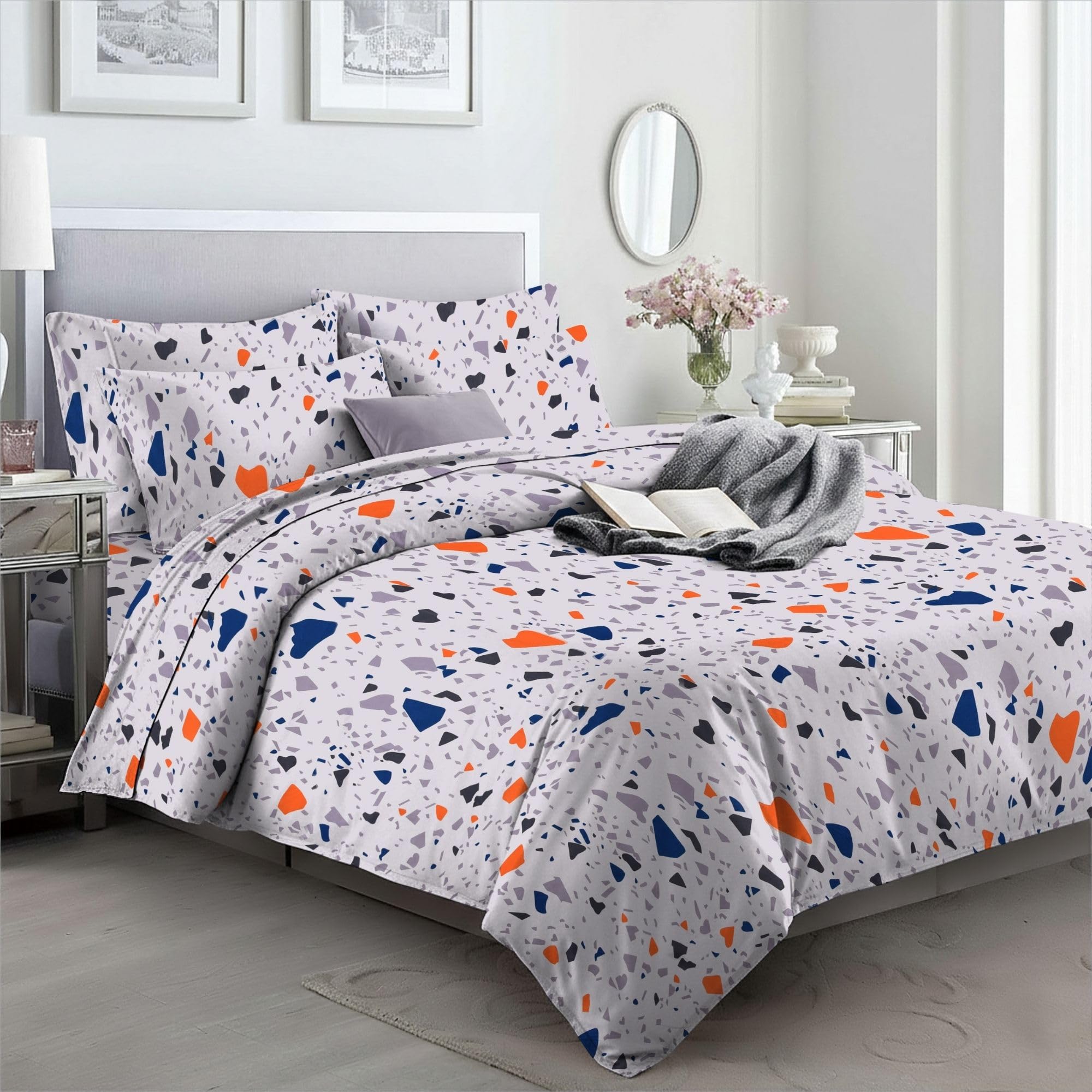 EverSoft Bedding King Size Duvet Cover Set with 2 Pillowcases Soft Brushed Floral Bedding Set, Printed Quilt Cover, Easy Care, Comfortable Durable Bed Linen UK