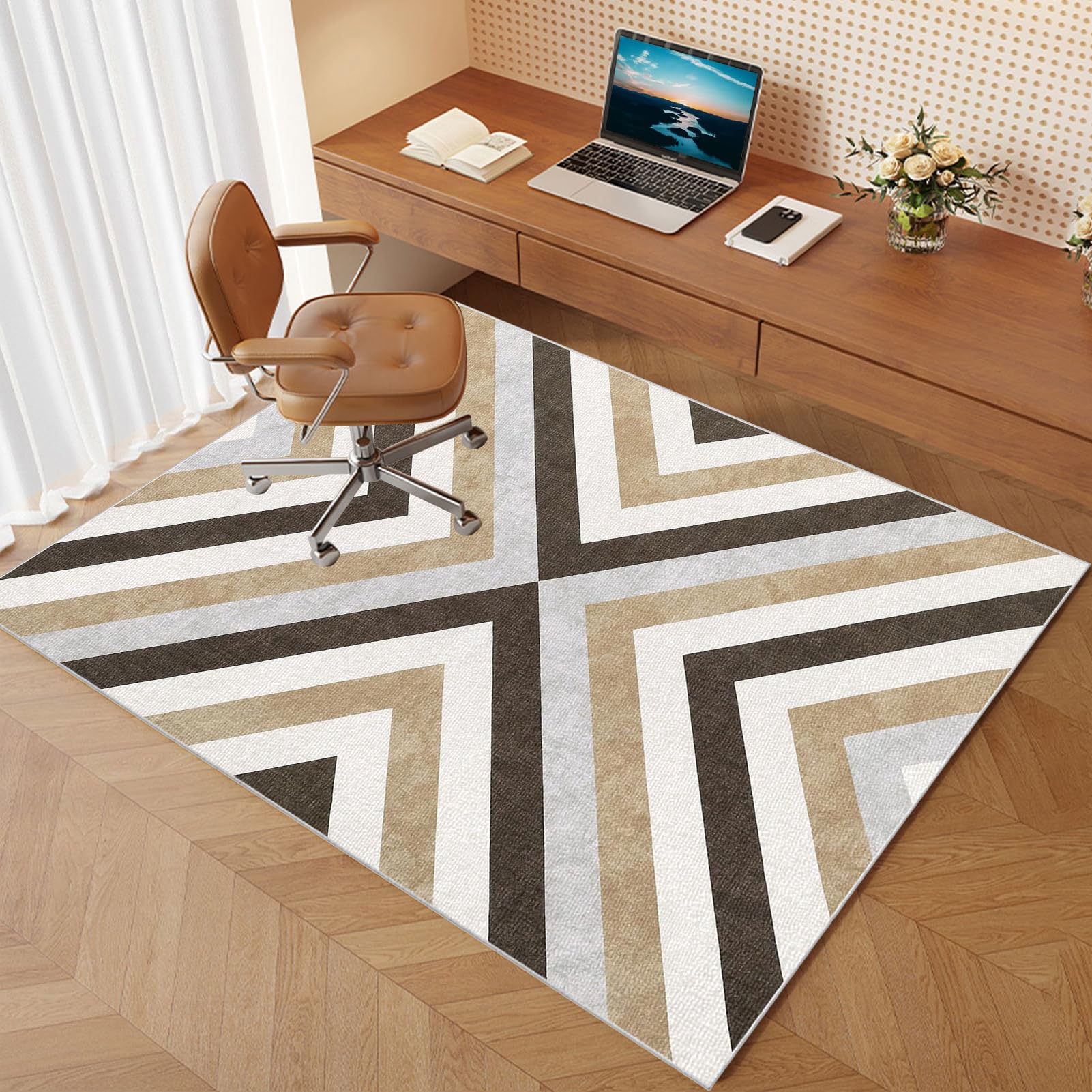 Chair Mat for Carpet Floors Rectangle Office Computer Floor Mat for Carpet Rolling Chairs Gaming Rug Home Large Anti-Slip Floor Protectors Mat Large Protectors floors Gaming Chair Mat 60 x 70 cm โ image 1
