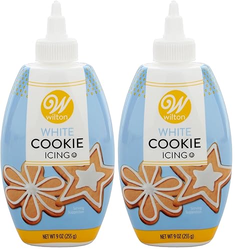 Wilton Glaseado blanco para galletas, color de glaseado rápido, fácil de usar y listo para decoraciones de pasteles y galletas, se fija suave en