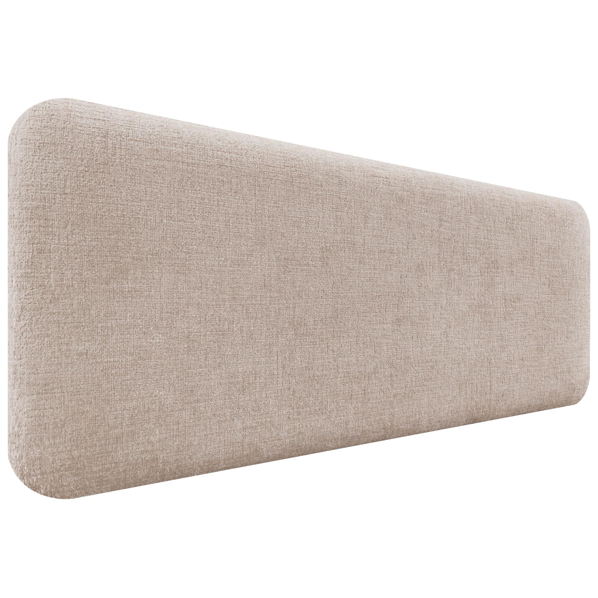 DHOME Testiera Imbottita Liscia Arrotondata in Lana Ecologica per Parete Acustica Testate Fonoassorbenti Testata Letto Camera da Letto (Beige, 160cm)